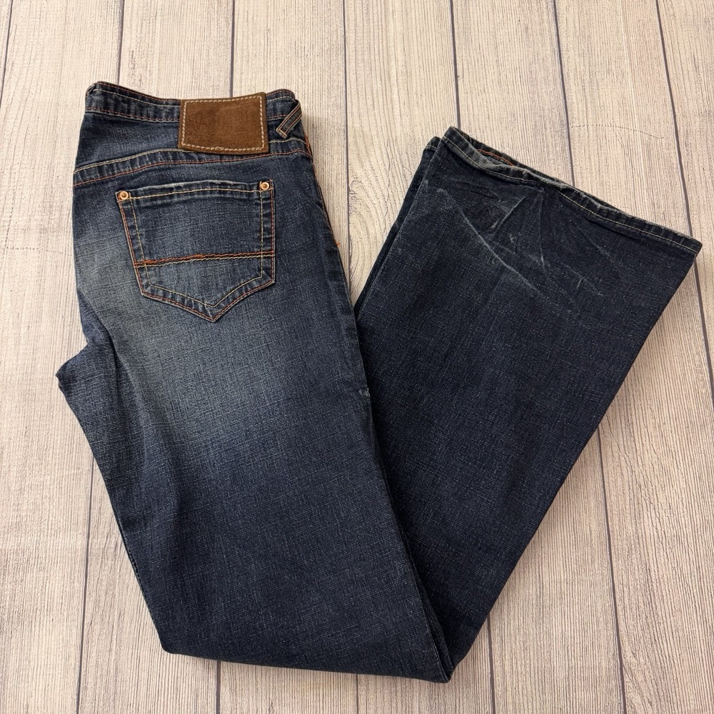 Von Dutch Flare Jeans Women's 31 Dark Wash Y2K Stretch Denim Bootcut Inseam 32"